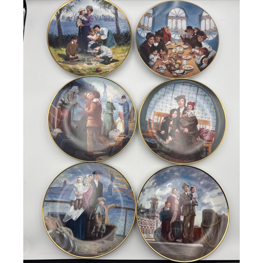 The Franklin Mint Collectors Plate : The Ellis‎ Island Lot Of 6 by Max Ginsburg
